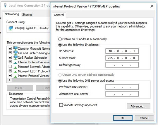 Technical drawing:  Technical drawing:  Setting the IP address of the PC 5