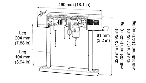 ACR1 autochange rack with dimensions