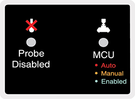 Technical drawing:  Technical drawing:  Indicator LEDs - MCUlite-2