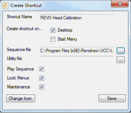 REVO calibration sequence–create shortcut