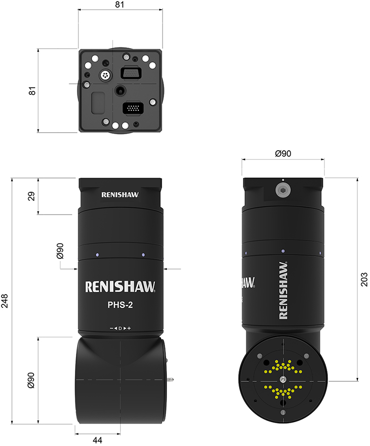 Technical drawing:  Technical drawing:  PHS-2 dimensions