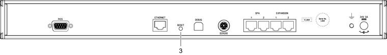 UCC T3-2 rear panel - reset button