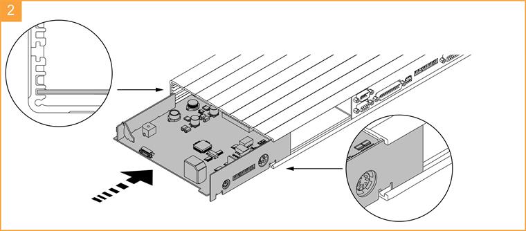 Inserting PI 200 card in correct location