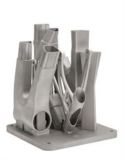The entire bike frame was arranged in sections with the seat post bracket on one build plate and fabricated in one go