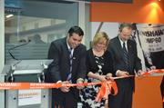 Alejandro Silva, Sarah Hildersley and Leo Somerville opening Renishaw subsidiary office in San Pedro Garza García, Mexico