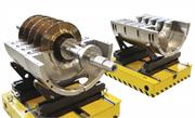GE Oil and Gas compressors during assembly, showing impellers in place