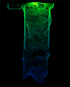 Point cloud scan of a void