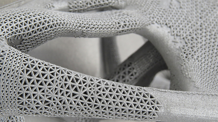 Topologically optimised spider bracket lattice view 3