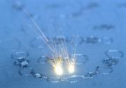 Laser PFM dental frameworks being manufactured