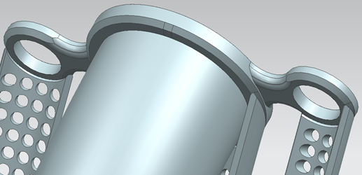 CAD view of flange supports