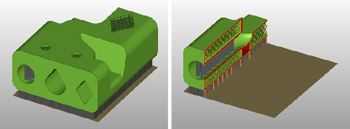 Test part with supports