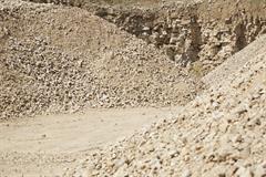 Rocky stockpile in quarry