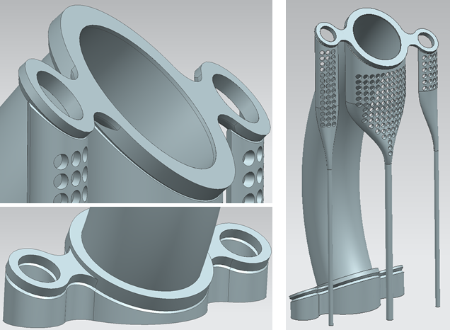 CAD supports for exhaust pipe build