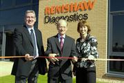 Sir David McMurtry (centre), David Burn and Lena Wilson open RDL's new premises
