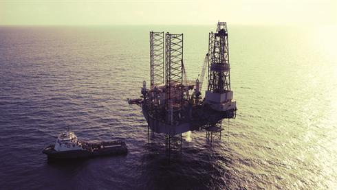 Bourbon offshore support vessel and oil rig