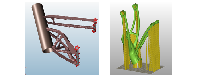 Topological optimisation bike frame