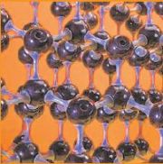 Schematic of carbon atoms in diamond film