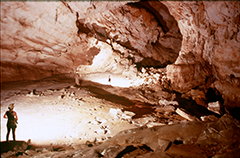 Illuminated cave