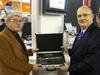 Peter Jönsson, NC Service, receives QC20-W from Ben Taylor, Assistant Chief Executive of Renishaw