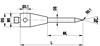 A-5555-0216 - M5 tungsten carbide stylus pointer, L 61 mm, ML 39 mm, for Zeiss applications