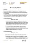 Product quality statement