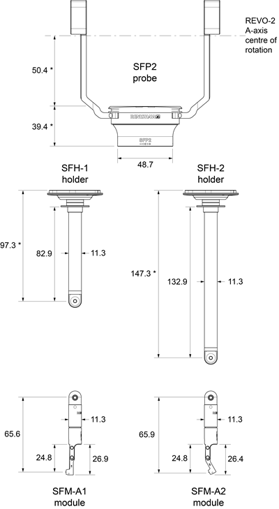 SFP2 components - outline - dimensions