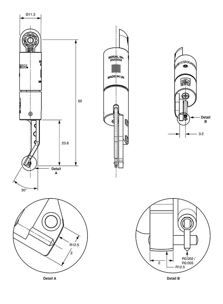 Technical drawing:  Technical drawing:  SFM-B2 dimension image