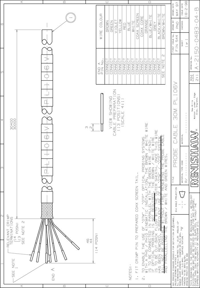 Probe cable 30 m PL106V