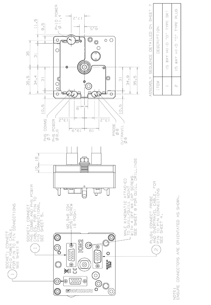 KM2 male kinematic installation