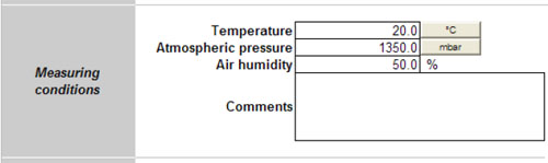 MCG measuring conditions