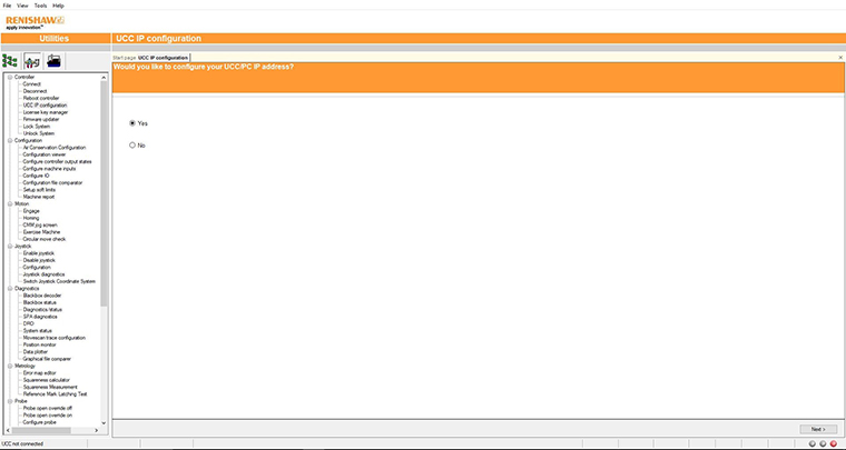 Technical drawing:  Technical drawing:  Setting the IP address of the UCC controller 1