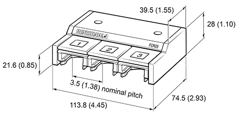 FCR25 dimensions