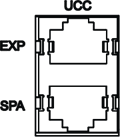 Technical drawing:  Technical drawing:  UCC - EXP - RJ45 socket