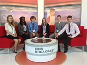 Young Engineers on the BBC Breakfast set