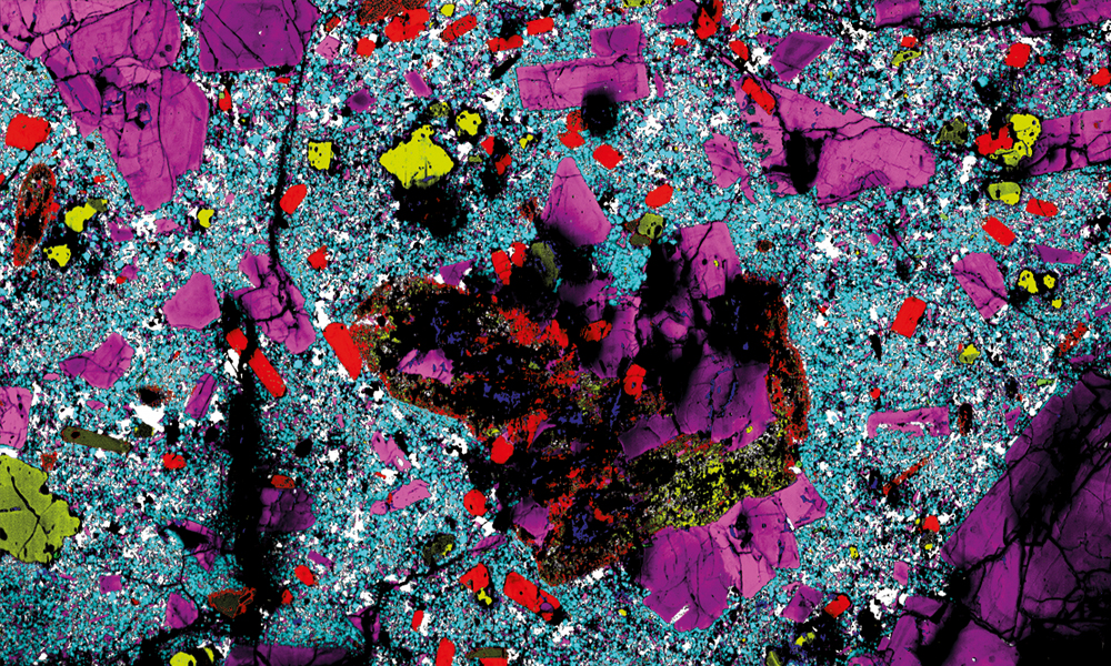 Raman image of volcanic rock