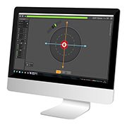 Computer monitor displaying XM-60 alignment screen