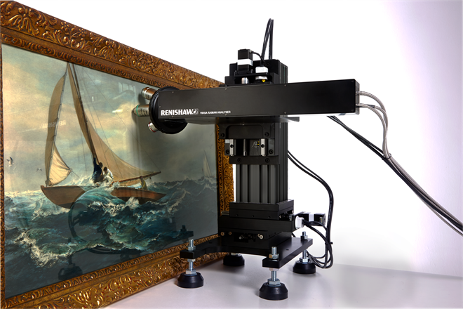 Virsa Raman Analyser sampling a painting