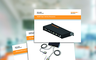 Illustration showing series of front covers of Installation guides for Renishaw's laser encoder products