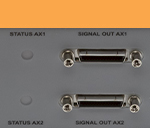 Feedback signals connectors at back of RLU laser unit, part of a laser encoder