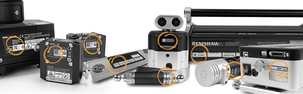 Kalibreringsprodukternas serienummer placering