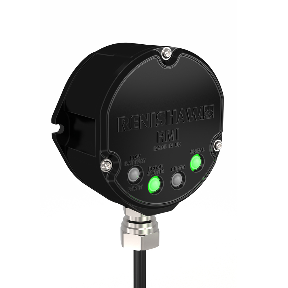 Renishaw RMI interface for radio probes on a white backdrop