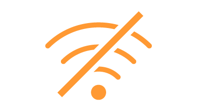 WiFi に斜線を引いたオレンジのアイコン