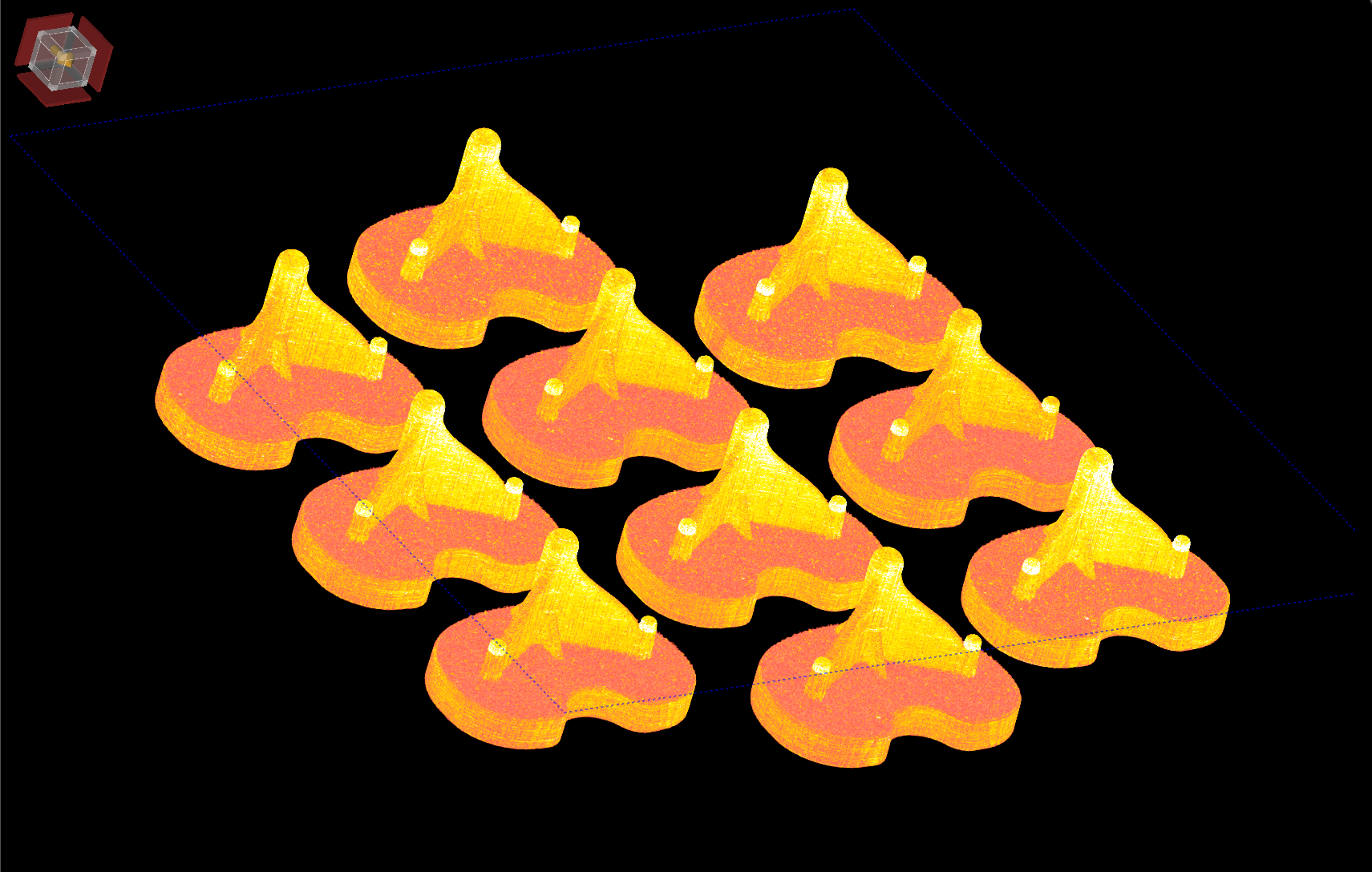 Image of tibial tray taken from InfiniAM spectral software