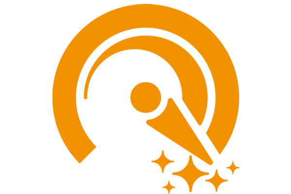 Icon showing a dial gauge pointed to the very edge with stars representing high performance