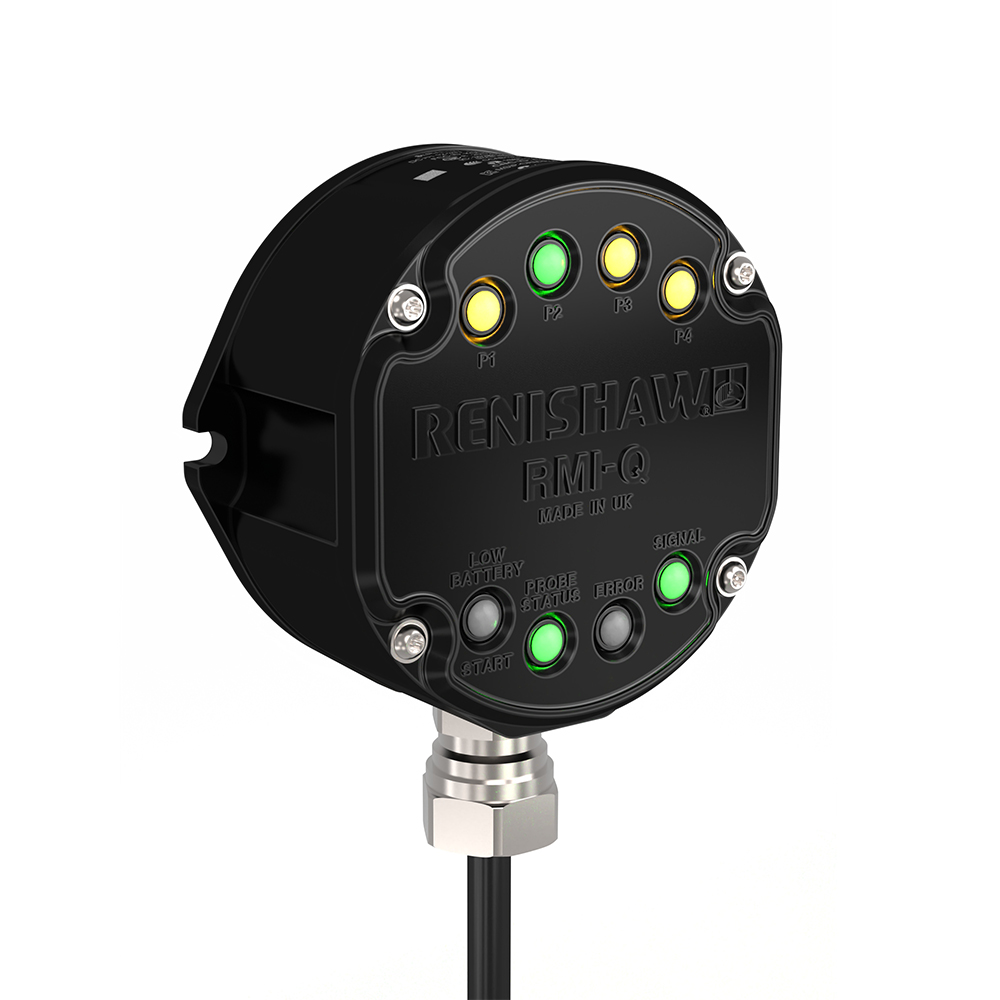 Renishaw RMI-Q interface for radio probes on a white backdrop