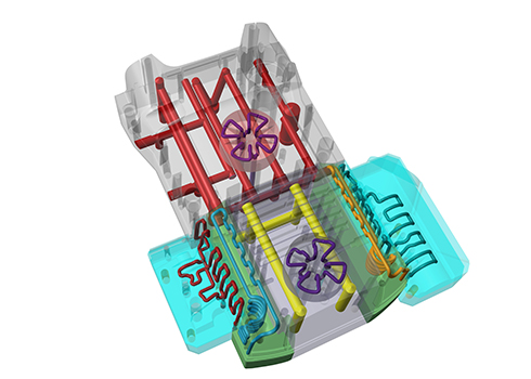 New design of tool for K2 rear yellow case with conformal cooling