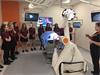 Students visit the operating theatre at Miskin, South Wales