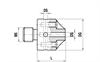 A-5555-1245 - M5 stainless steel, 5 way stylus holder, DS 2 mm, L 10 mm, for Zeiss applications