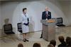 Sir David McMurtry giving a speech on the occassion of the visit of HRH The Princess Royal