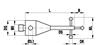 A-5555-0077 - M5 Stylus for thread measurement,  &#216;0.8 mm ruby ball, tungsten carbide stem, ML 5.00 mm, for Zeiss applications